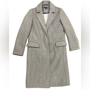 Topshop Gray and Blue Wool Blend TrenchCoat Women’s Size 4